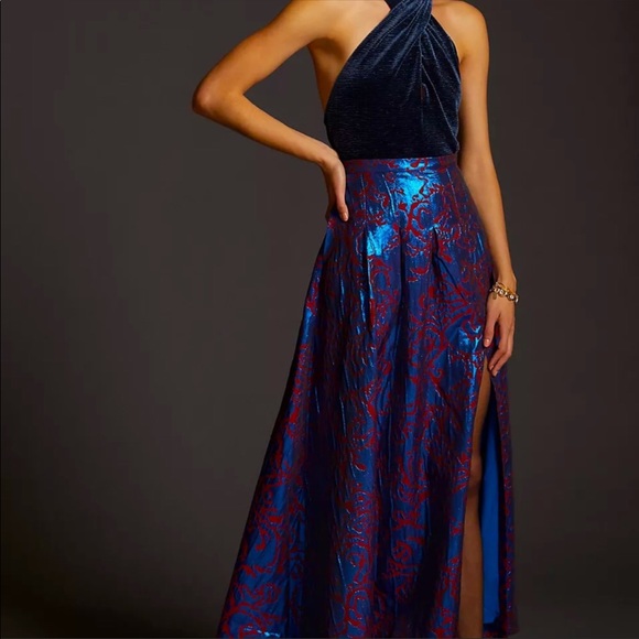 Anthropologie Dresses & Skirts - Anthropologie Maeve Long Brocade Pleated Maxi Skirt w Slit  NWT